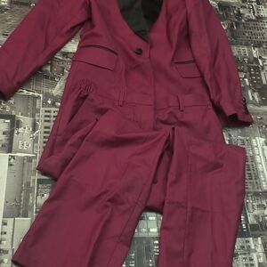 Women's Burgundy Suit Set
